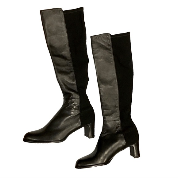 Stuart Weitzman 50/50 Napa Leather & Stretch Boot - Picture 5 of 16